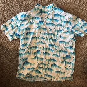 Columbia PFG Button Down Shirt Mens Size Medium White Vented fish design Pockets